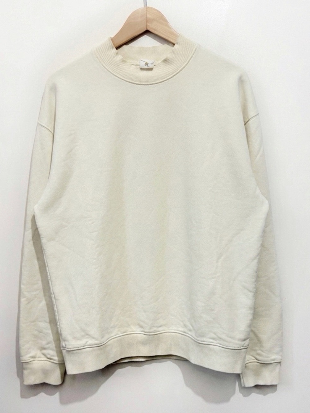 KOTN Cream Oversized Mock Neck Sweatshirt Heavyweight Cotton Fleece Size Large